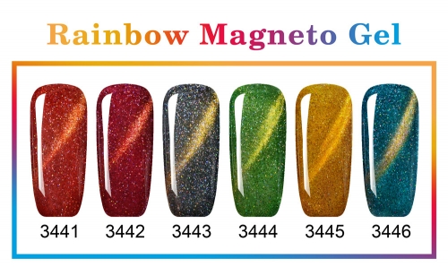 【color chart show only 】New Series Rainbow Magneto Gel