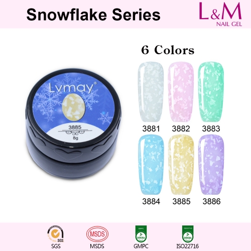 【Snowfalke Series】1pc UV Nail Gel Polish 6 Colors For Choose