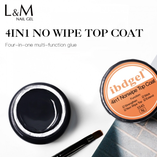 【4 in 1 Top Coat No Wipe】ibdgel Top Coat Sticker Extend Gel Strengthen Gel 4 in 1 Multi-functional Top Coat Nail Gel Polish UV Led