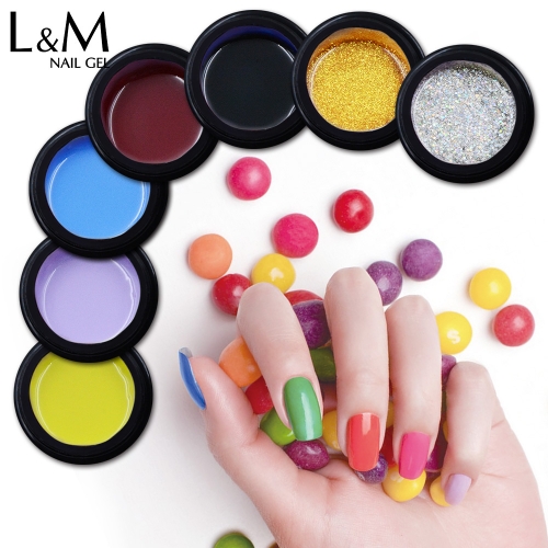 【Pure Color Decor Gel】8g Jar Glitter Decor Gel Nail Polish Painting Drawing Thick Gel for Manicure 65 Colors Options