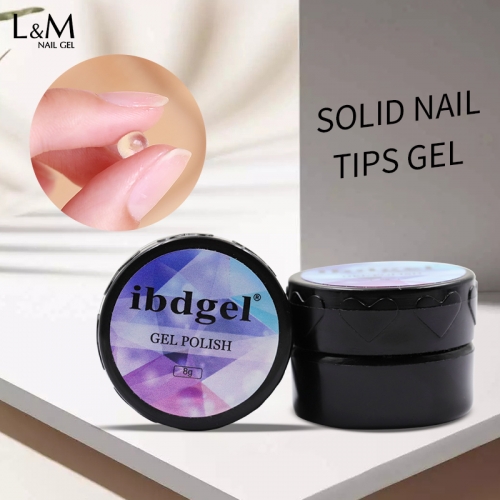 【Solid Nail Tip Gel】ibdgel 8g Solid Nail Tip Gel Fast Nail Extend Clear Nail Tip Gel Diamond Sticker Nail Sculpture Gel Polish UV Led 3 In 1 Gel